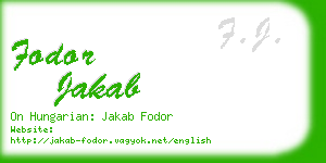 fodor jakab business card